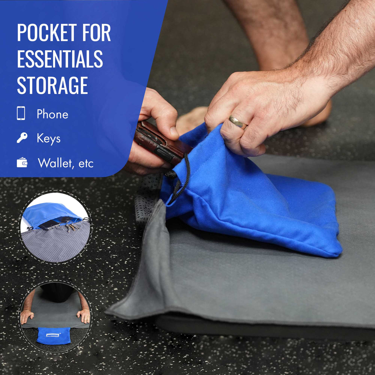 BENCHBARRIER® Easy Transport Non-Slip Odor-Resistant Yoga Floor Towel