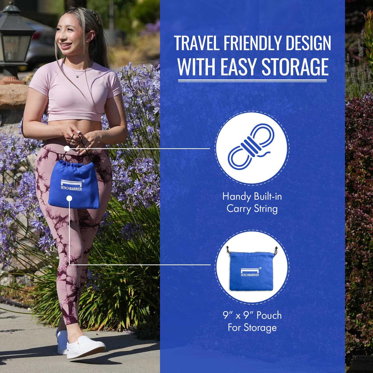 BENCHBARRIER® Easy Transport Non-Slip Odor-Resistant Yoga Floor Towel