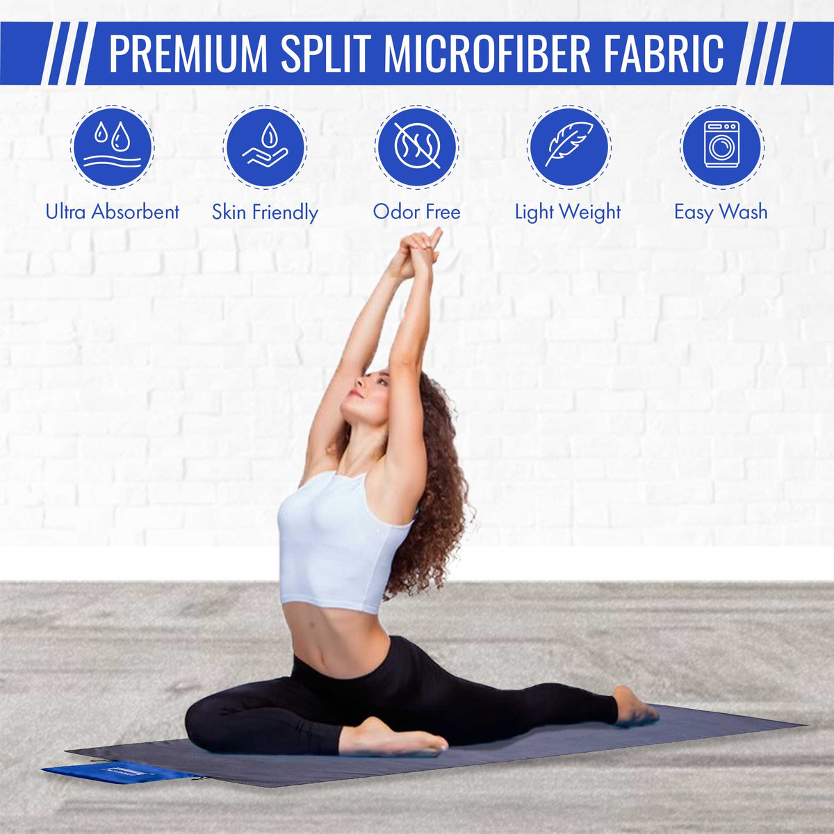 BENCHBARRIER® Easy Transport Non-Slip Odor-Resistant Yoga Floor Towel